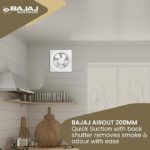 Bajaj AirOut 200 MM 4 Star Dom Exhaust Fan | Back Shutter | 100% Copper Motor | Auto Thermal Protector | Aerodynamaically Designed Blade【White】 - Image 2