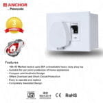 Anchor by Panasonic 20 Amp Modular AC Box with Single Pole MCB enclosure and Heavy Duty ISI 3 Pin Plug Top (White, 98488) - Image 2