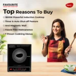 Pigeon Black Favourite 1800 W Auto Switch Induction Cooktop - Image 3
