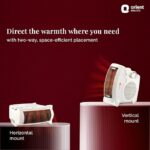 Orient Electric Areva Portable Room Heater | 2000W | Two Heating Modes | Advanced Overheat Protection | Horizontal & Vertical Mount | 1-year replacement warranty by Orient | White - Image 2