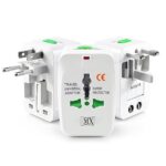 Universal Travel Adapter Worldwide All in One Plug for 150+ Countries, International Power Adapter with US UK EU AU Plug, Compact Travel Adapter with LED Indicator for Mobile Laptop Charger