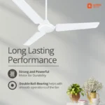 Orient Electric Ujala Air | Rust Resistant | Heavy Motor | BEE-1 Star Rated | Superior Air Flow with 2 Year Warranty Energy Saving 1200 mm Ceiling Fan (1 Star | White | Pack of 1) - Image 2