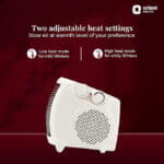 Orient Electric Areva Portable Room Heater | 2000W | Two Heating Modes | Advanced Overheat Protection | Horizontal & Vertical Mount | 1-year replacement warranty by Orient | White - Image 4