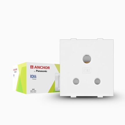 Anchor by Panasonic Roma Classic 6 amp 3 Pin Socket, ISI Marked 6A Socket (White, 21102)