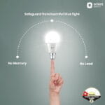 Orient Electric  High Glow LED bulb| 180-degree wide beam angle| Voltage surge protection up to 4 kV| 6500K, Cool White| B22d base| Made in India - Image 2