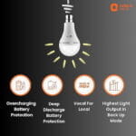 Orient Electric 12W Rechargeable Emergency LED bulb| Inverter Bulb for home with 2 hours battery backup| Up to 4 kV surge protection| 6500K, Cool White, B22d base| Over charging Protection| Pack of 1 - Image 2