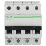 Schneider Electric Acti9 63A 4-Pole MCB(C Curve)| 10kA Short-Circuit Protection | Industrial & Residential Use |