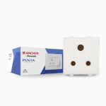 ANCHOR by Panasonic Penta Modular 2M 6 A Polycarbonate 2 In 1 Socket W/O Shutter, White,